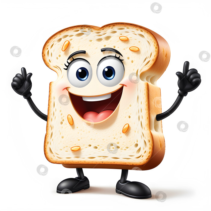 Скачать персонаж-талисман поджаривает хлеб на белом фоне фотосток Ozero