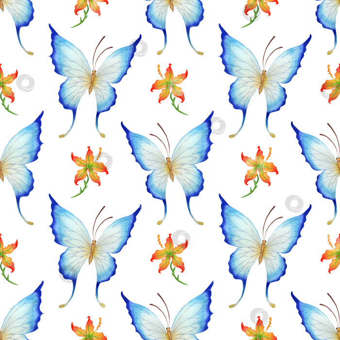 Скачать Узор в виде бабочки и цветка фотосток Ozero