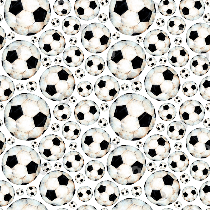 Скачать Рисунок футбольных мячей акварелью фотосток Ozero