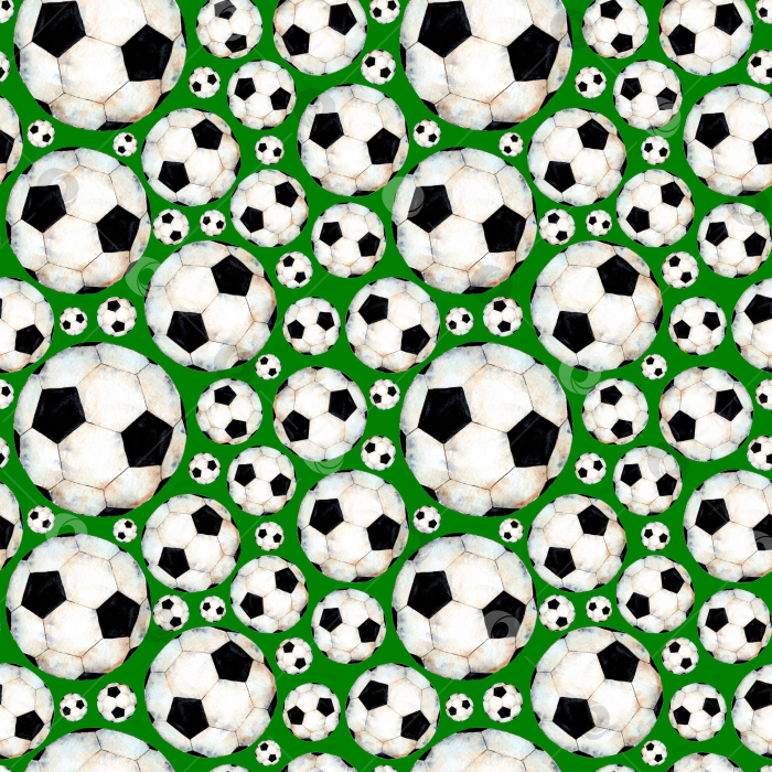 Скачать Узор футбольного мяча на зеленом фоне фотосток Ozero