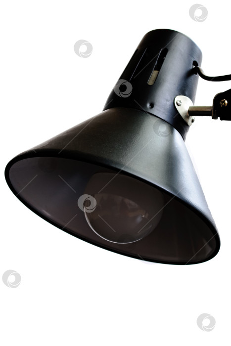 Скачать Черная настольная лампа, выделенная на белом фоне фотосток Ozero