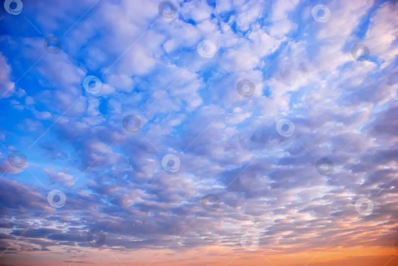Скачать Вечерний закат с красивыми облаками и небом. фотосток Ozero