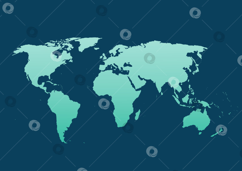 Скачать Векторная карта мира, выделенная на синем фоне. Плоская Земля, шаблон карты для шаблона веб-сайта, годовой отчет, инфографика. Путешествия по всему миру, фон силуэта карты. фотосток Ozero