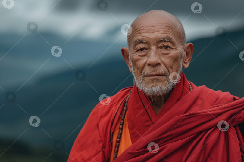 Скачать портрет пожилого буддийского монаха фотосток Ozero