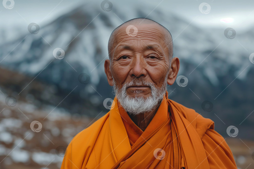 Скачать портрет пожилого буддийского монаха фотосток Ozero