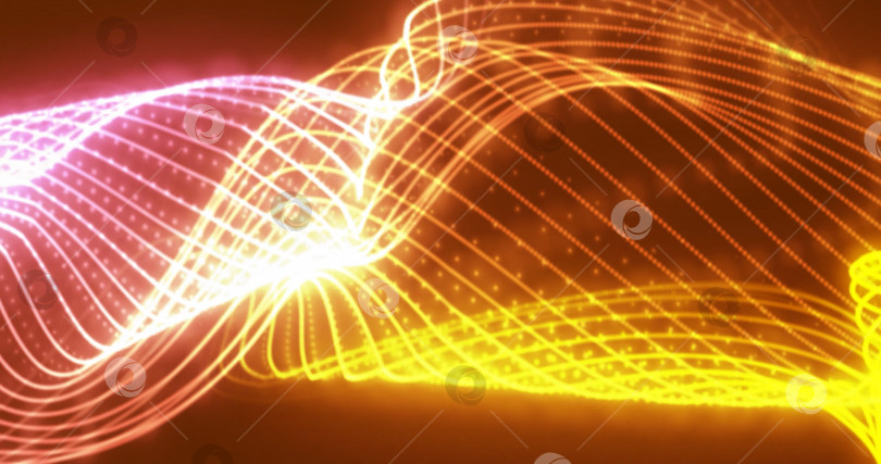 Скачать абстрактный красный фон, взрыв частиц и точек, плавные линии, фантазийные обои, 3D изображение фотосток Ozero