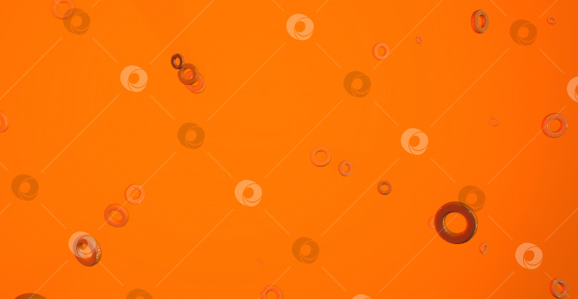Скачать Абстрактный оранжевый фон с динамичными 3d-кольцами. фотосток Ozero