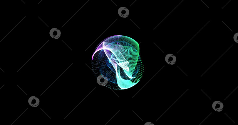 Скачать графика движения: абстрактный взрыв 3d-частиц, плавная анимация разноцветных точек, черный фон, мультяшное столкновение, шторм и рябь, плавные линии, имитация пространства. 3D-рендеринг. фотосток Ozero