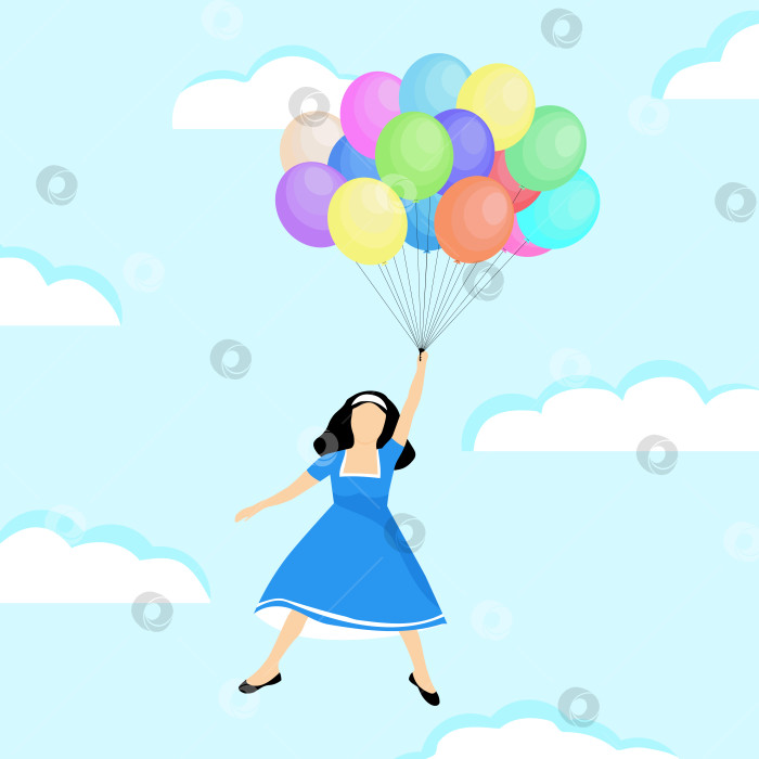 Скачать девушка с воздушными шарами фотосток Ozero