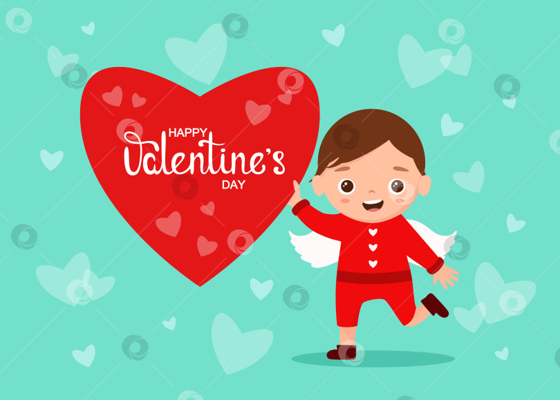Скачать Поздравительная открытка на День святого Валентина фотосток Ozero
