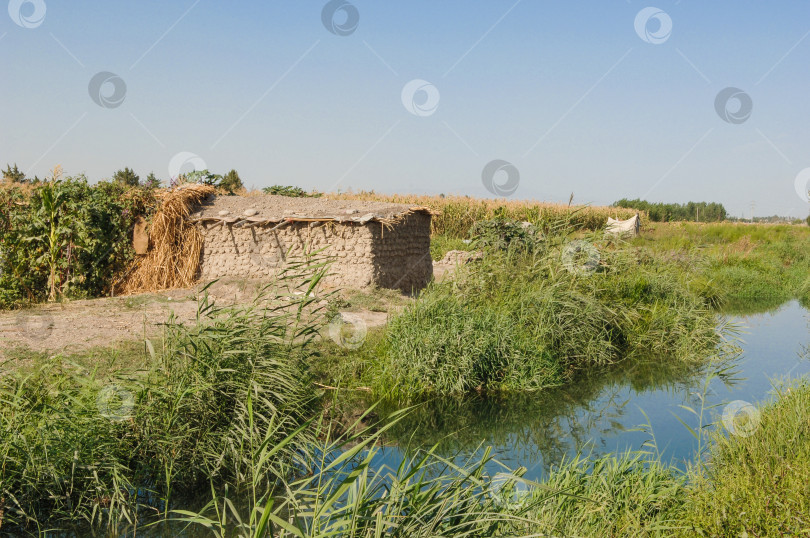 Скачать глиняный дом и река фотосток Ozero