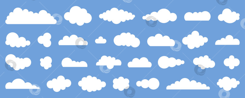 Скачать Коллекция White cloud. Абстрактная форма облака фотосток Ozero