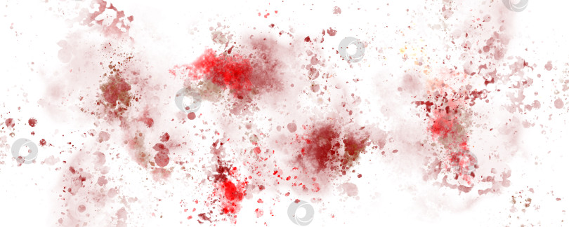 Скачать Абстрактный акварельный фон. Красные пятна и брызги выглядят как кровь на белом фоне. Иллюстрация. фотосток Ozero