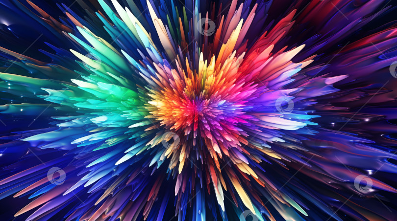 Скачать Фон обоев, узоры выполнены из разноцветных направляющих, идущих от центра, сгенерированных искусственным интеллектом фотосток Ozero