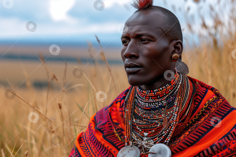 Скачать портрет коренного африканца в национальной одежде фотосток Ozero