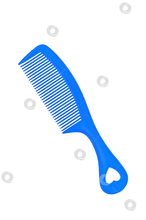Скачать синяя пластиковая расческа для волос, выделяющаяся на белом фоне фотосток Ozero
