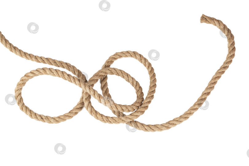 Скачать упаковочная веревка из джута с завязанным бантом, изолят для обрезки на белом фоне фотосток Ozero