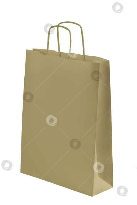 Скачать хозяйственная сумка из крафт-коричневой бумаги, выделенная на белом фоне фотосток Ozero
