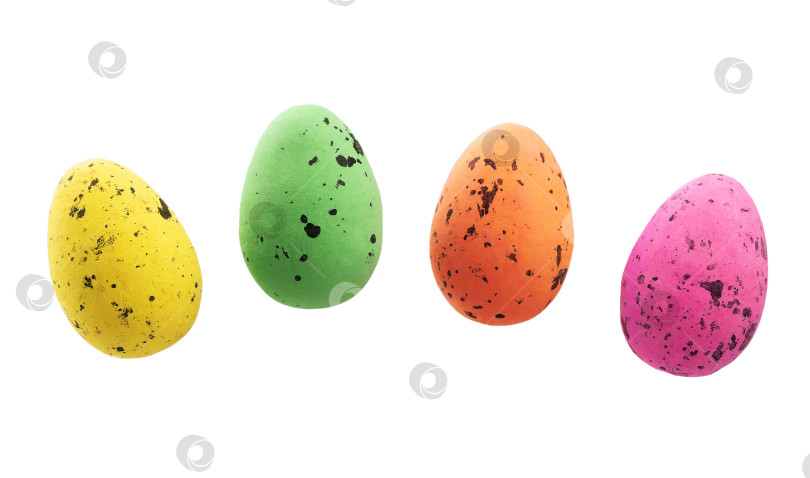 Скачать пасхальные крашеные яйца в желтом, розовом и зеленом цветах фотосток Ozero