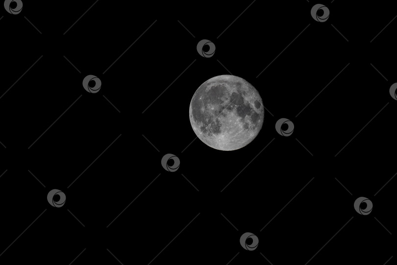 Скачать полная круглая луна ночью на фоне черного неба, одинокая фотосток Ozero