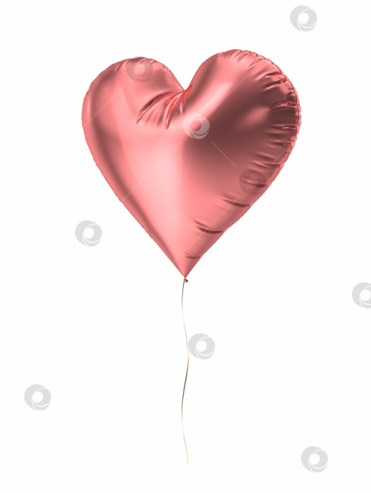 Скачать Гелиевый шар с розовым сердечком. День святого Валентина. Символ любви. Украшение вечеринки фотосток Ozero