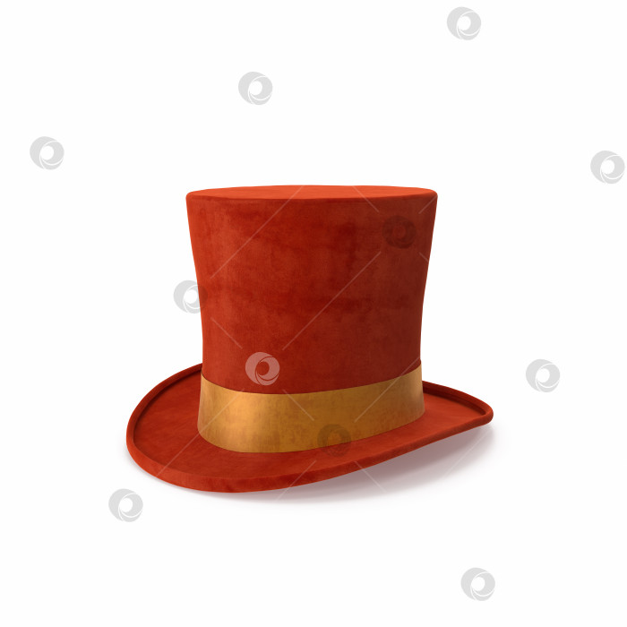 Скачать Красная шляпа-цилиндр, выделенная на белом фоне фотосток Ozero