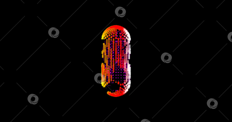 Скачать абстрактная медицинская капсула метавселенной, красная таблетка, анимированный фон с медицинской графикой. 3d-рендеринг. фотосток Ozero