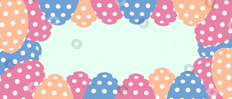 Скачать Пасхальный фон с пасхальными яйцами в горошек. фотосток Ozero