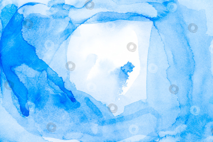 Скачать Абстрактная акварельная живопись холодным синим цветом фотосток Ozero