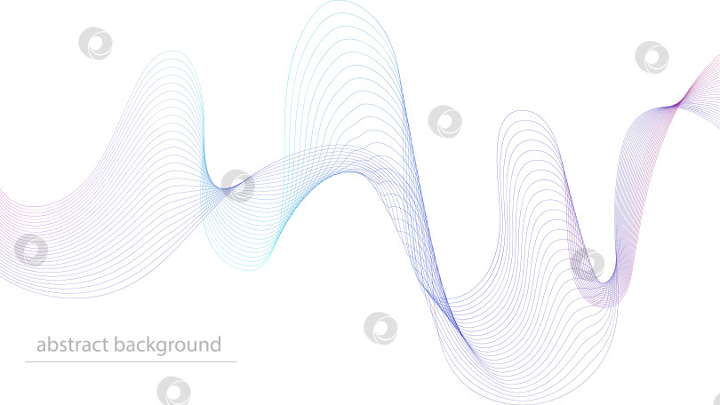 Скачать Абстрактный волновой элемент для дизайна. Цифровой эквалайзер частотной дорожки. Стилизованный фон с изображением линий. Красочная блестящая волна с линиями, созданная с помощью инструмента наложения. Изогнутая волнистая линия, гладкая полоса. Вектор фотосток Ozero