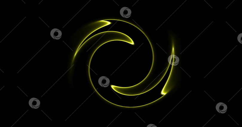Скачать Зелено-желтая фигура из анимированных линий и точек, геометрический элемент для моушн-дизайна. отснятый материал Абстрактная технология, режим наложения, 4K, изолированный символ на черном фоне фотосток Ozero