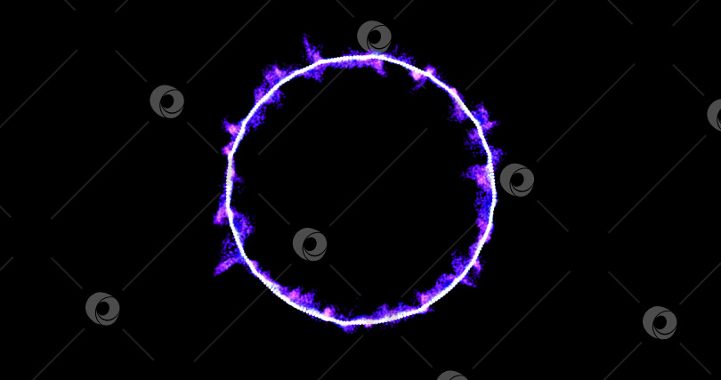 Скачать круг, рамка в форме кольца, отснятый материал абстрактной технологии violet, фиолетовый 3d круг, кольцо из анимированных точек, круги частиц. режим наложения, геометрический фон. изолировать на черном фоне. фотосток Ozero