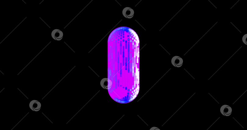 Скачать абстрактная медицинская капсула метавселенной, розовая, сиреневая, фиолетовая, таблетка, 3d-рендеринг медицинской графики. фотосток Ozero