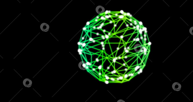 Скачать абстрактная технология metaverse. Фон зеленой сферы, выполненный из линий и точек, частиц. режим наложения фотосток Ozero