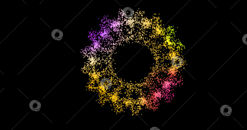 Скачать Абстрактная технология фиолетово-желтого сферического фона, выполненного из линий и точек, частиц. фотосток Ozero