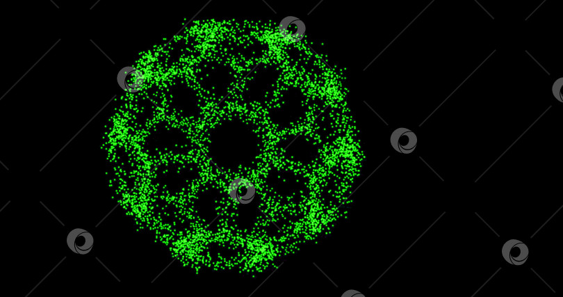 Скачать Абстрактная технология зеленых кругов из точек, кругов из частиц. режим наложения фотосток Ozero
