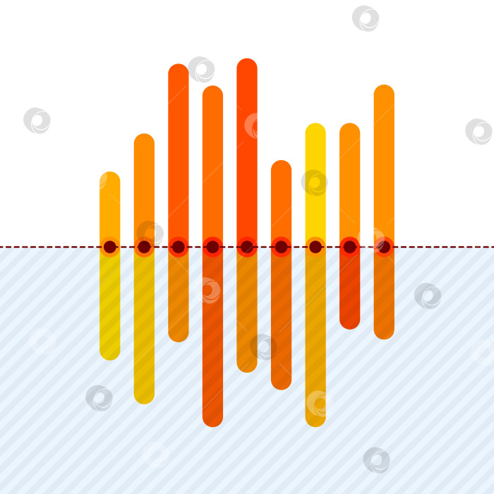 Скачать Инфографика с асимметричными оранжевыми перекрывающимися полосами фотосток Ozero