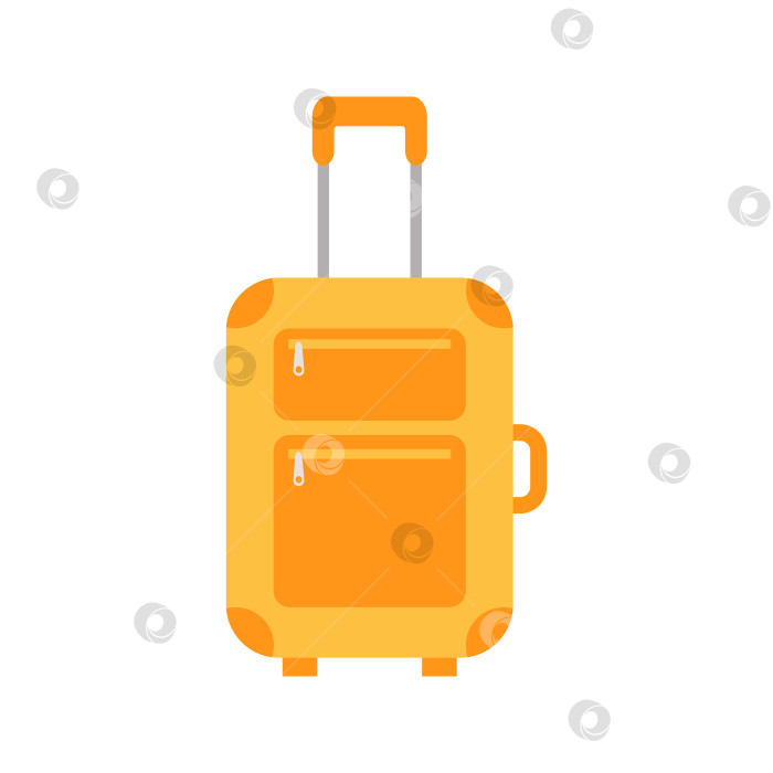 Скачать Желтый чемодан на колесиках с ручкой. фотосток Ozero