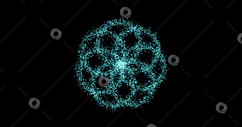 Скачать Абстрактная технология синих кругов из анимированных точек, кругов из частиц. режим наложения фотосток Ozero