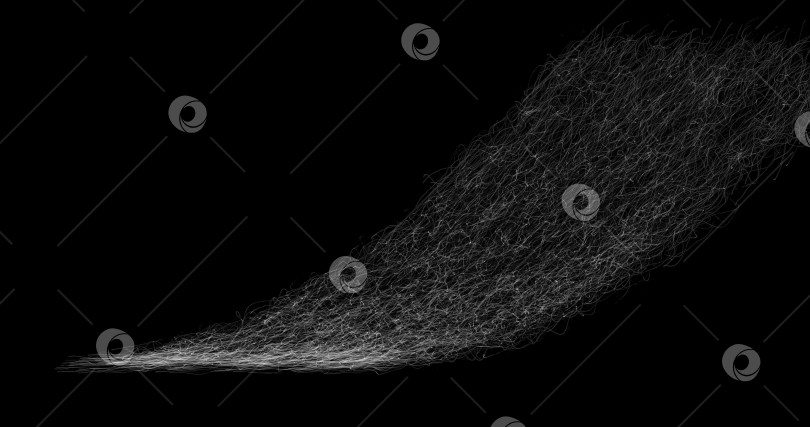 Скачать абстрактные линии из хаотичного движения частиц, вызывающие взрыв на черном фоне. режим наложения фотосток Ozero