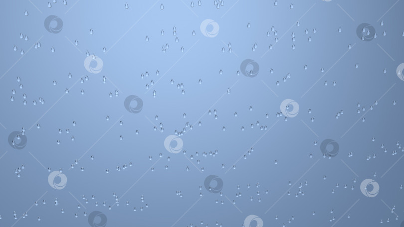 Скачать капли дождя выделяются на черном фоне для дизайнера. 3d-изображение. крупные прозрачные голубые капли дождя свободно падают вниз. фотосток Ozero