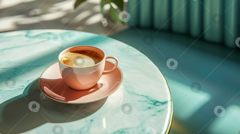 Скачать Чашечка кофе в элегантной, роскошной и современной обстановке. Создан искусственный интеллект. фотосток Ozero