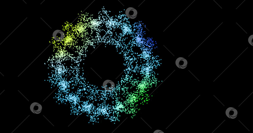 Скачать Абстрактная технология синий, желтый сферический фон, выполненный из линий и точек, частиц. фотосток Ozero