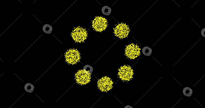 Скачать Абстрактная технология желто-зеленых кругов из анимированных точек, кругов из частиц. режим наложения фотосток Ozero