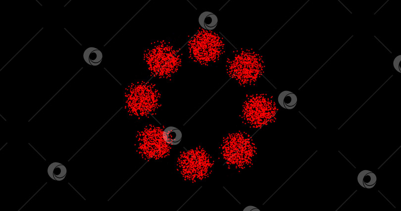 Скачать Абстрактная технология красных кругов из анимированных точек, кругов из частиц. режим наложения фотосток Ozero