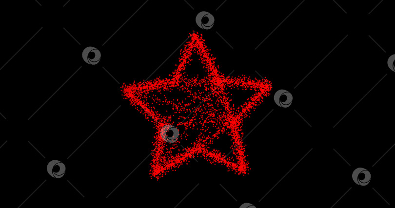 Скачать Абстрактная технология красных трехмерных звезд из анимированных точек, кругов из частиц. режим наложения фотосток Ozero