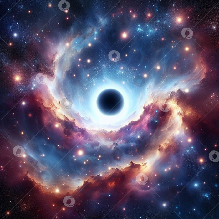 Скачать Красивые далекие космические звезды и черная дыра. фотосток Ozero