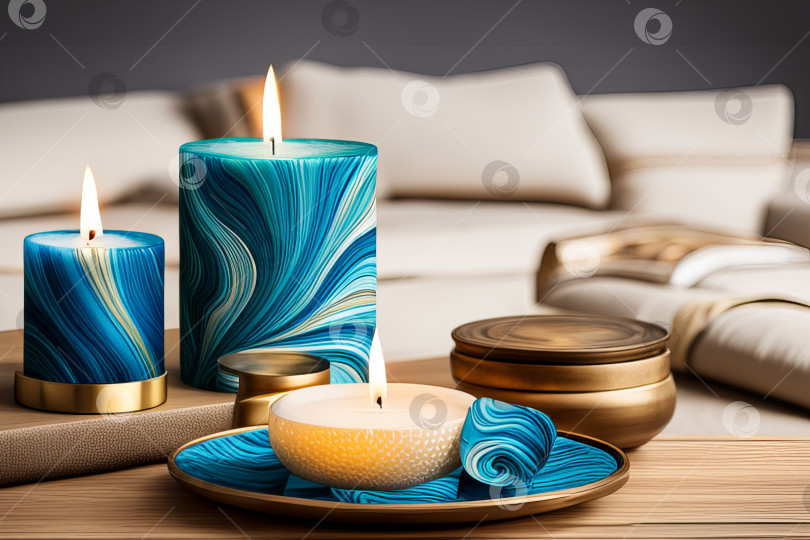 Скачать Спа-натюрморт с ароматическими свечами и цветами на деревянном фоне фотосток Ozero