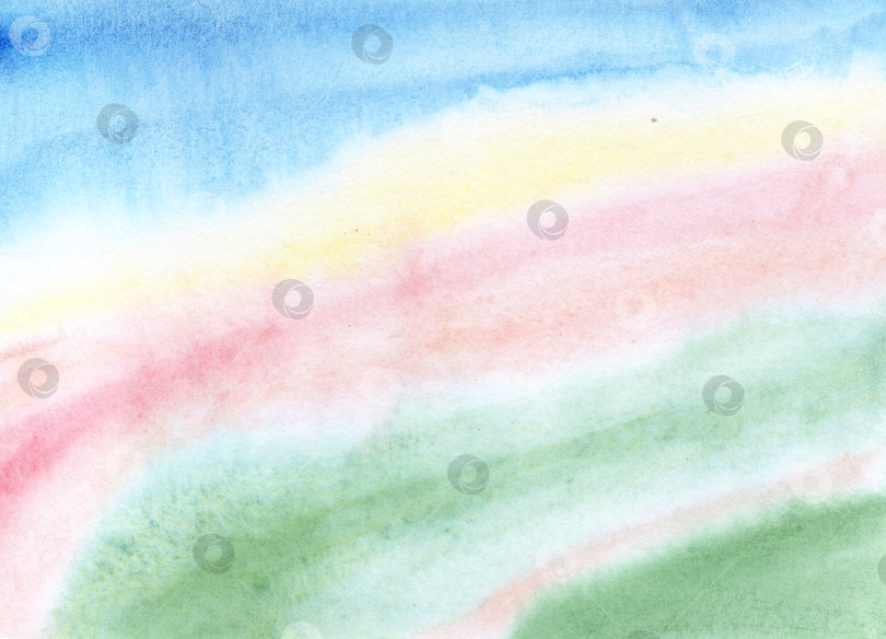 Скачать Нежный розово-голубой с зеленым акварельным фоном фотосток Ozero