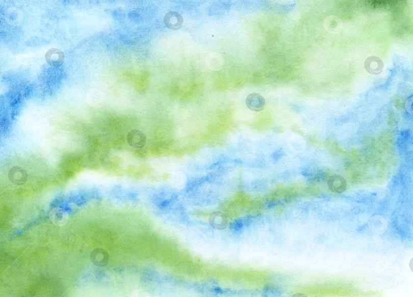 Скачать Сине-зеленый акварельный фон фотосток Ozero